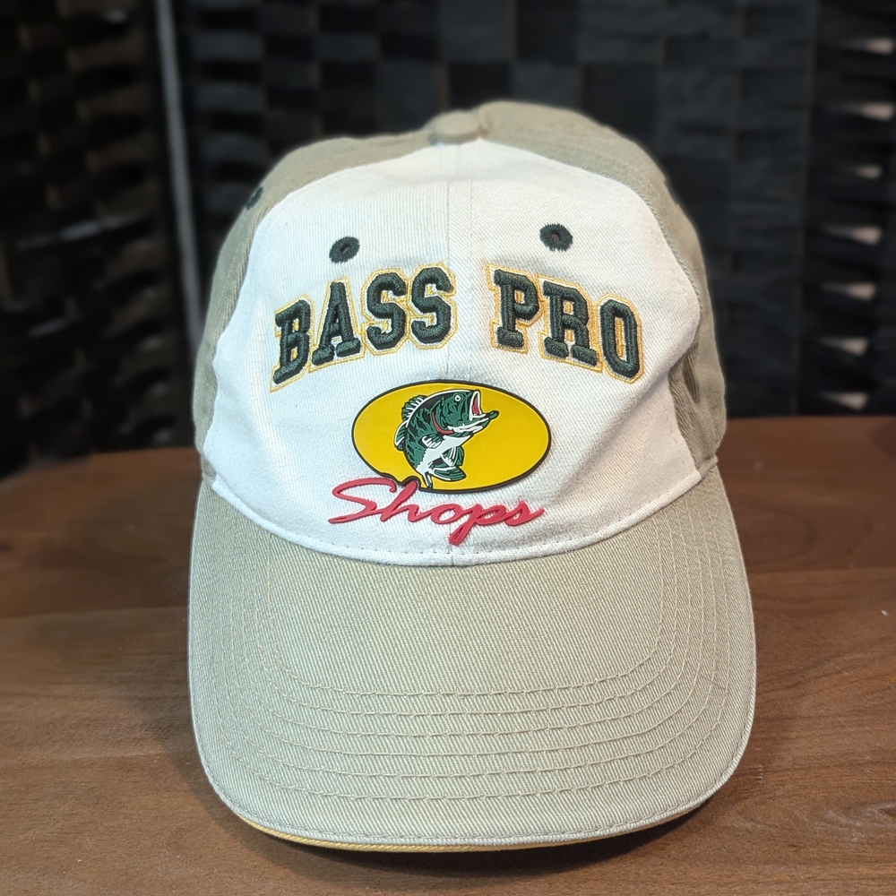 Bass Pro Shops Tan & White Cap Fishing Sportsman